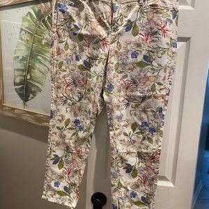 J. Jill Authentic fit slim ankle floral denim 14P